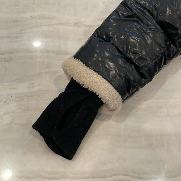 Sam Gigi shearling trim down Black Puffer Jacket - Picture 2 of 9